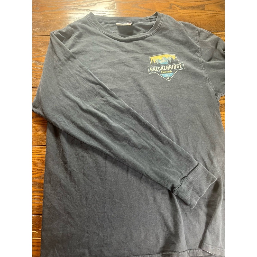 Techstyles Long Sleeve Black Breckenridge Colorado Tee Sz Small Made USA